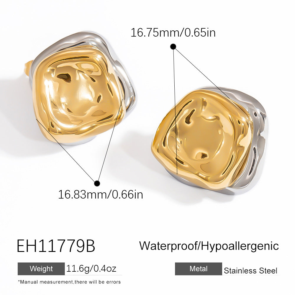 Stainless Steel Butterfly Two-color Three-color Ear Studs - EH11779B - electronic accessories
