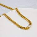 Stainless Steel Cuban Link Chain Zircon Stitching Necklace Vacuum 18K Electroplating - 7mm White Diamond - electronic