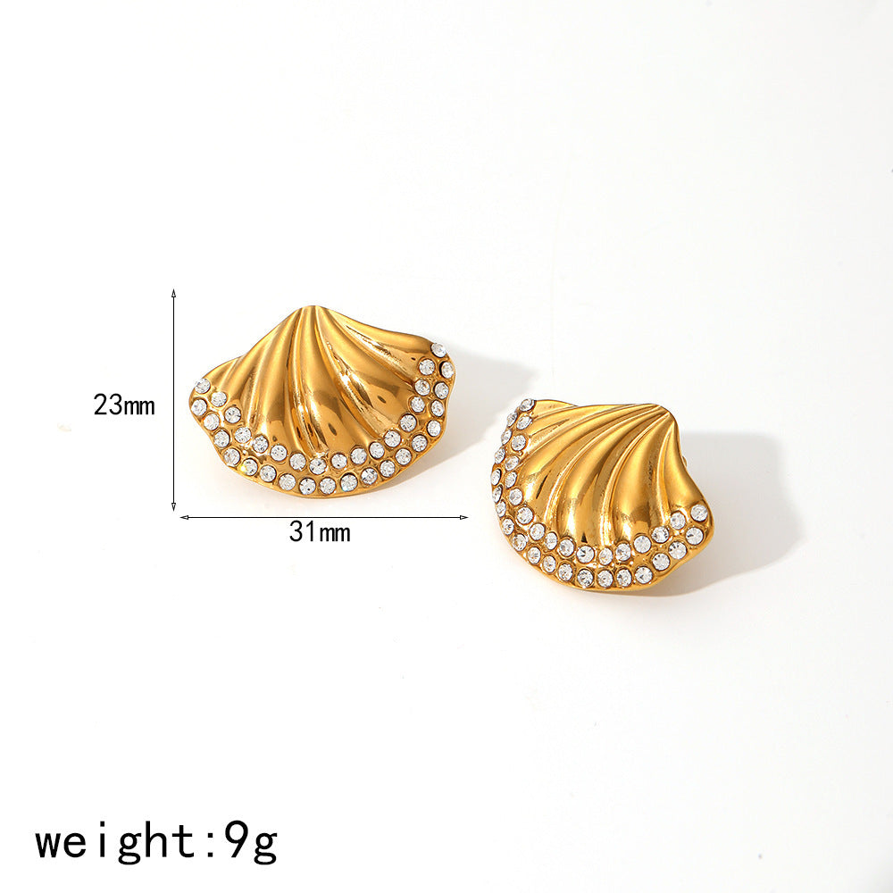 Stainless Steel Earrings For Women - TE6946 G - electronic accessories