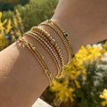 Stainless Steel Electroplated Small Golden Beads Multi-layer Twin Bracelet - electronic accessories