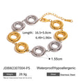 Stainless Steel Gold And Silver Contrast Color Ring Pendant Earrings - JDBW2307004PS - electronic accessories