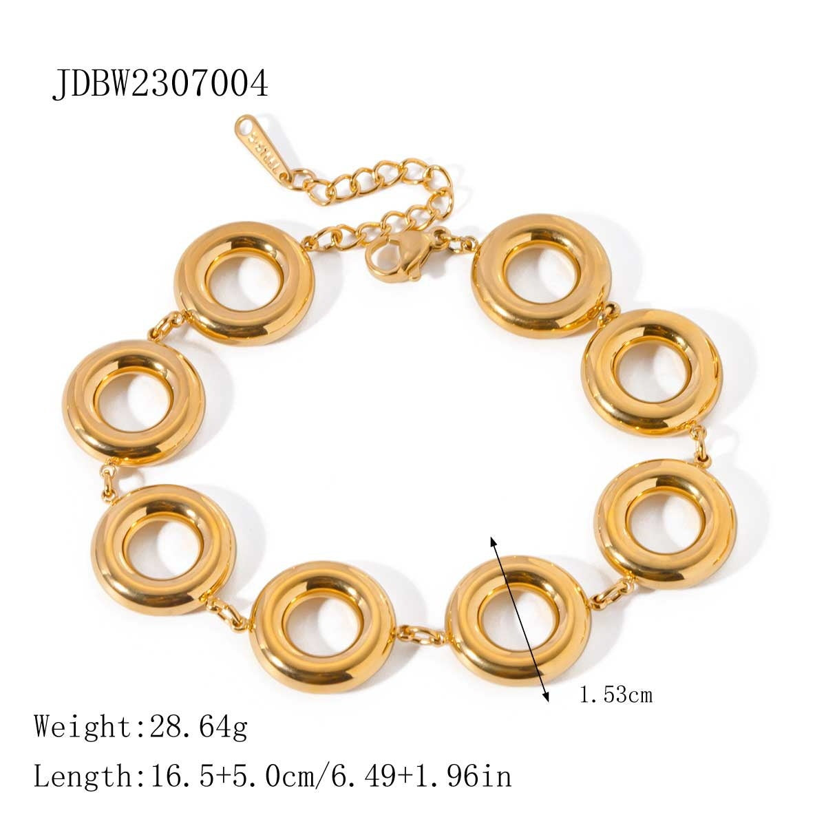 Stainless Steel Gold And Silver Contrast Color Ring Pendant Earrings - JDBW2307004 - electronic accessories