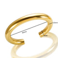 Stainless Steel Gold Color Thick Tube Open Bangle For Women - 10mm / China