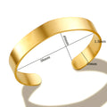 Stainless Steel Gold Color Thick Tube Open Bangle For Women