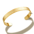 Stainless Steel Gold Color Thick Tube Open Bangle For Women