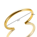 Stainless Steel Gold Color Thick Tube Open Bangle For Women - 5mm / China