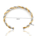 Stainless Steel Gold Color Thick Tube Open Bangle For Women - 5mm MiX A / China