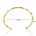 Stainless Steel Gold Color Thick Tube Open Bangle For Women