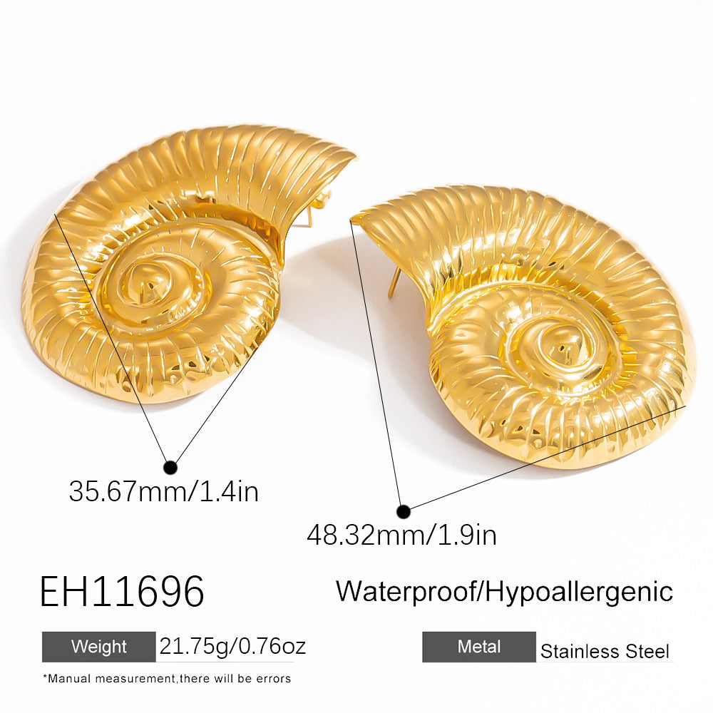 Stainless Steel High-grade Irregular Earrings - EH11696 / 18K Real Gold - electronic accessories