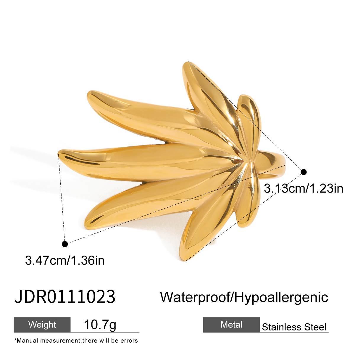 Stainless Steel Maple Leaf Ring Titanium No Fading - JDR0111023 - electronic accessories