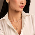 Stainless Steel Micro Inlaid Zircon Love Twist Necklace - Gold - electronic accessories