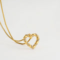 Stainless Steel Micro Inlaid Zircon Love Twist Necklace - Gold - electronic accessories