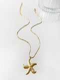 Stainless Steel Ocean Elements Cold Real Gold Electroplated Color Necklace - Starfish - electronic accessories