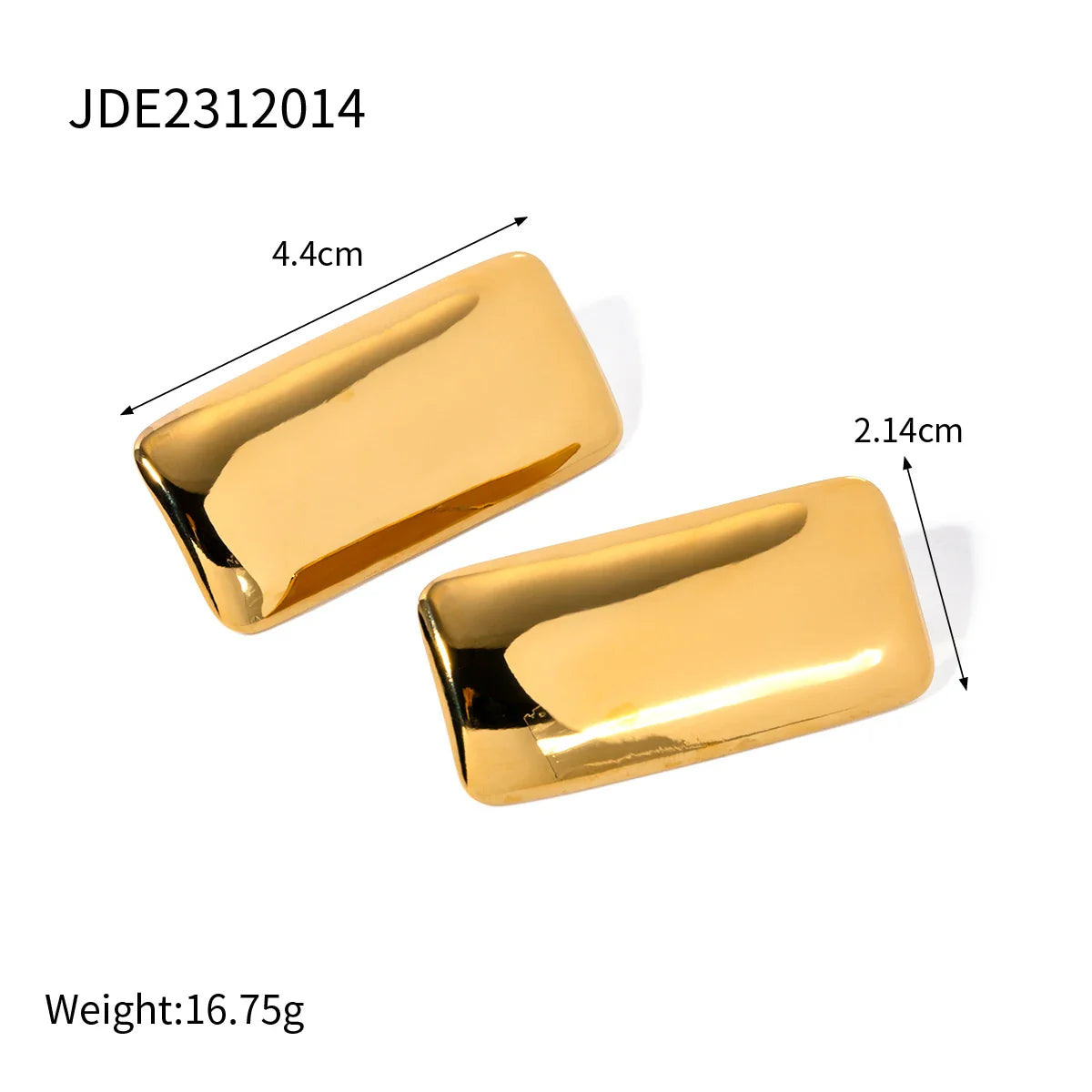 Stainless Steel Rectangular Glossy Earrings - JDE2312014