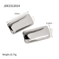 Stainless Steel Rectangular Glossy Earrings - JDE2312014-S