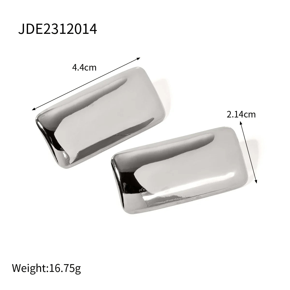 Stainless Steel Rectangular Glossy Earrings - JDE2312014-S