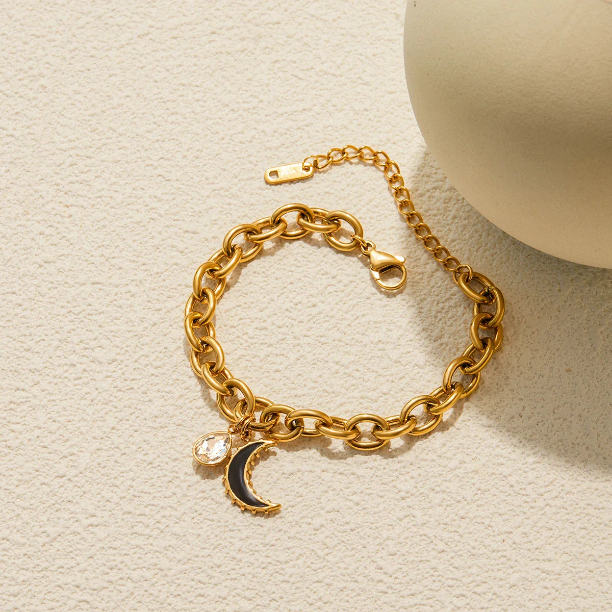 Stainless Steel Rhinestone Water Drop Pendant