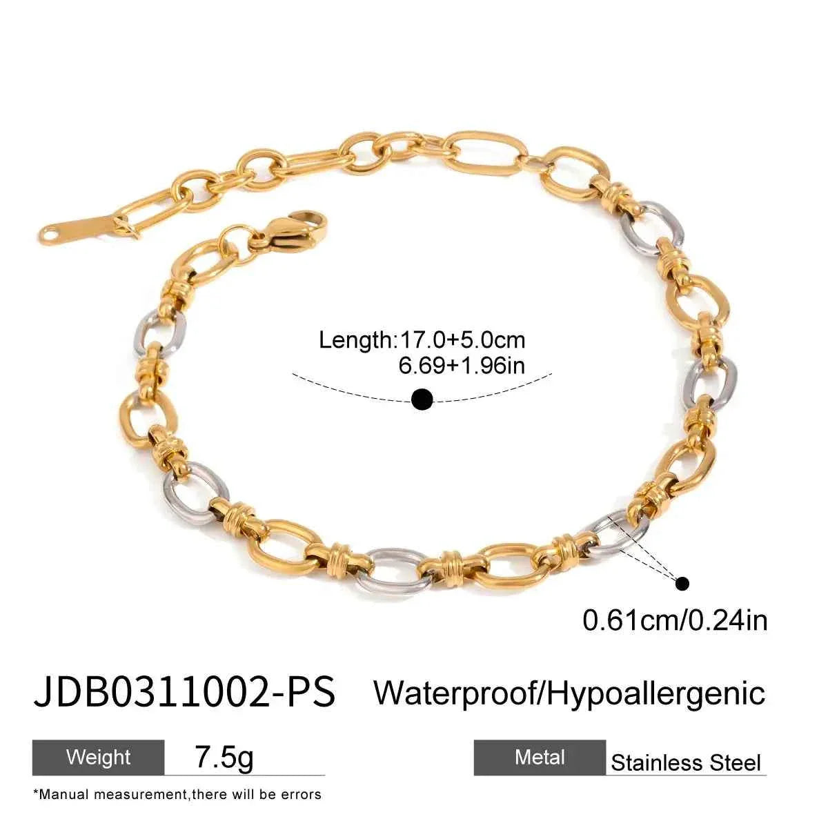 Stainless Steel Splicing Cross Buckle Bracelet