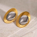 Stainless Steel Statement Silver Color Gold Color Stud Earrings