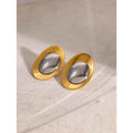 Stainless Steel Statement Silver Color Gold Color Stud Earrings