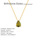 Stainless Steel Stylish Water Drop Zircon Necklace - August / Gold - electronic accessories
