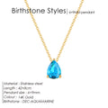 Stainless Steel Stylish Water Drop Zircon Necklace - December / Gold - electronic accessories