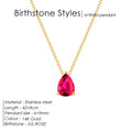 Stainless Steel Stylish Water Drop Zircon Necklace - July / Gold - electronic accessories