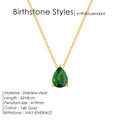 Stainless Steel Stylish Water Drop Zircon Necklace - May / Gold - electronic accessories