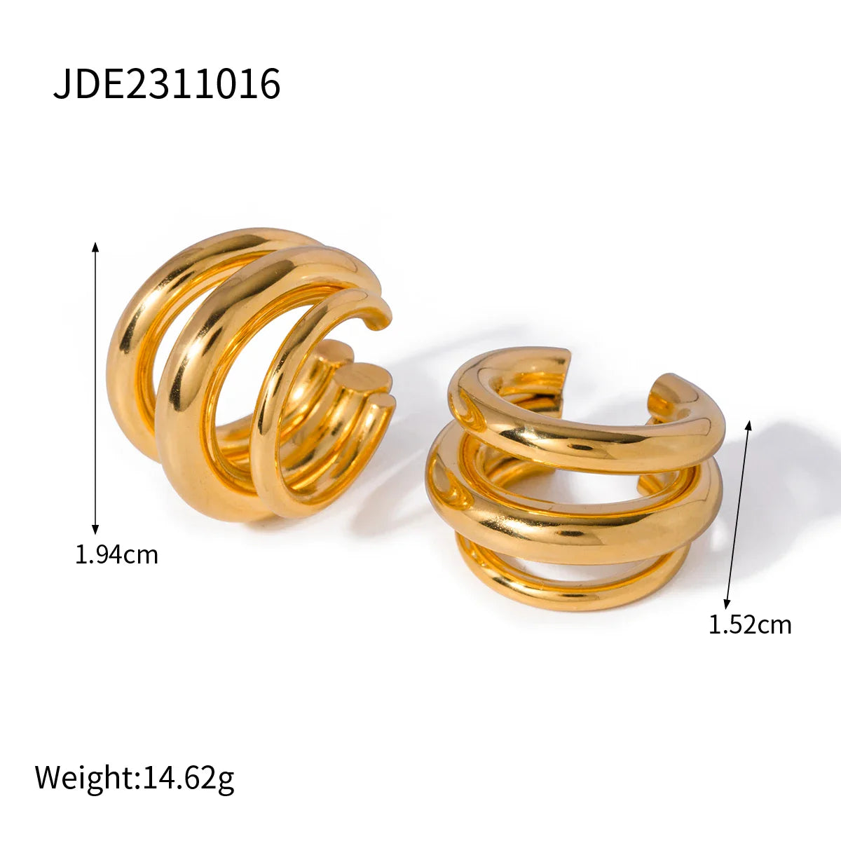 Stainless Steel Three-layer Ear Clip - JDE2311016