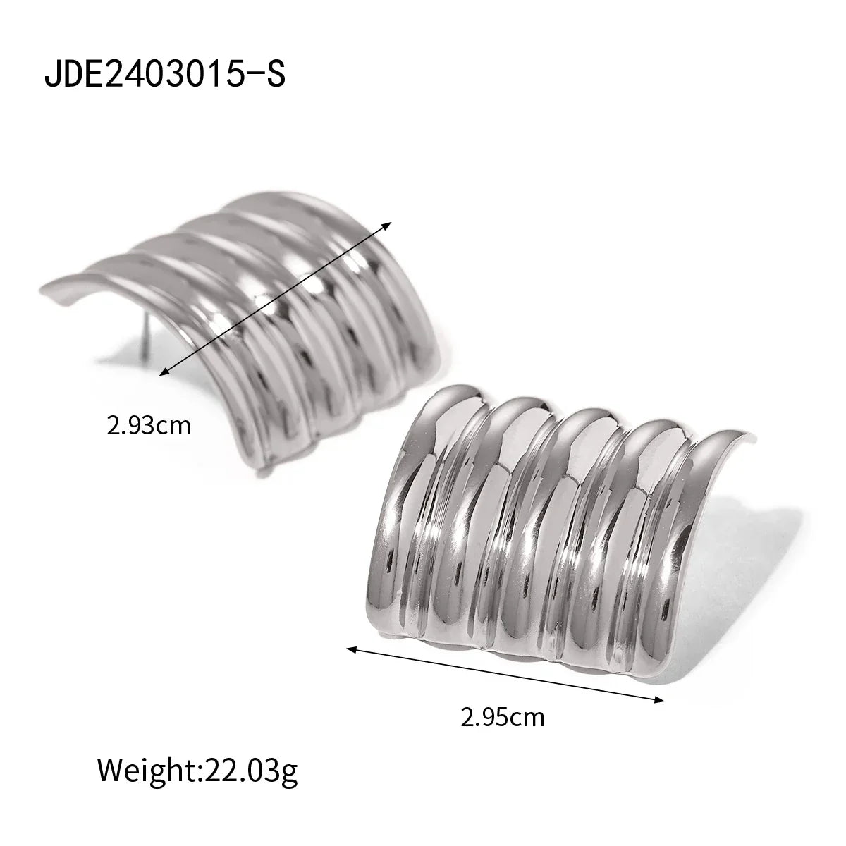 Stainless Steel Vintage-Inspired Waterproof Stud Earrings - JDE2403015-S