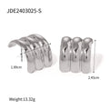 Stainless Steel Vintage-Inspired Waterproof Stud Earrings - JDE2403025-S