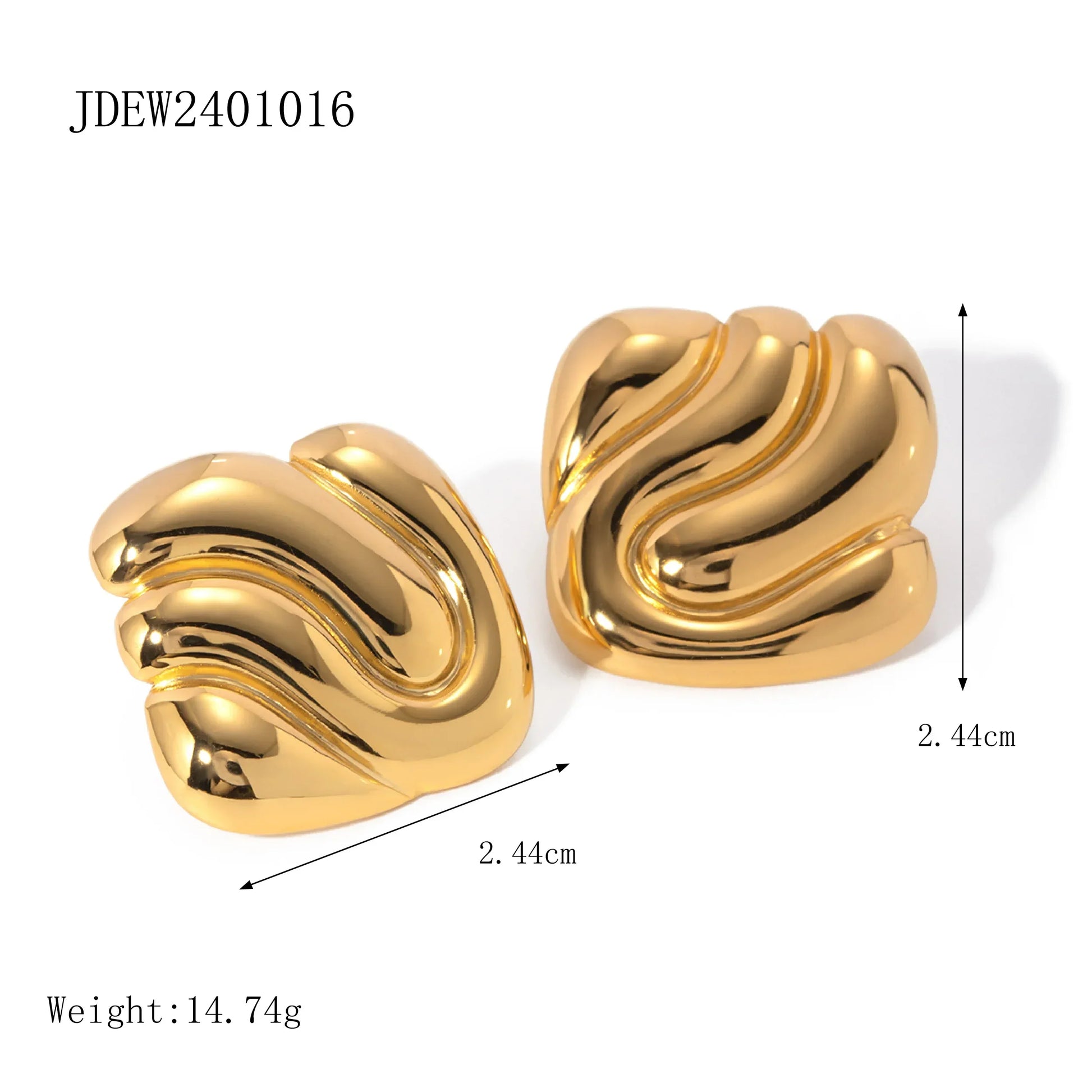 Stainless Steel Vintage-Inspired Waterproof Stud Earrings - JDEW2401016