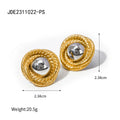 Stainless Steel Vintage-Inspired Waterproof Stud Earrings - JDE2311022-PS