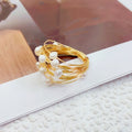 Starry Sky Winding Tourmaline Pearl Ring - Yellow - electronic accessories