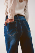 Straight Leg 90s Jeans With in Dark Blue - Norellé