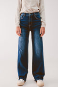 Straight Leg 90s Jeans With in Dark Blue - Norellé