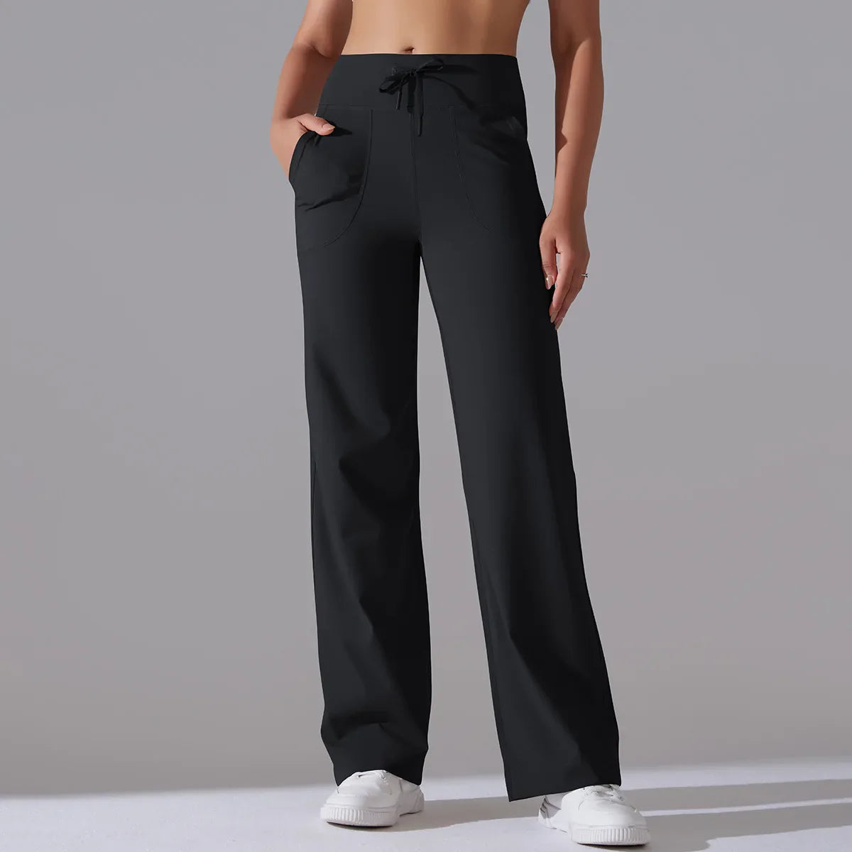 Straight Leg Women’s Loose Tracksuit Pants - Black / M / CHINA