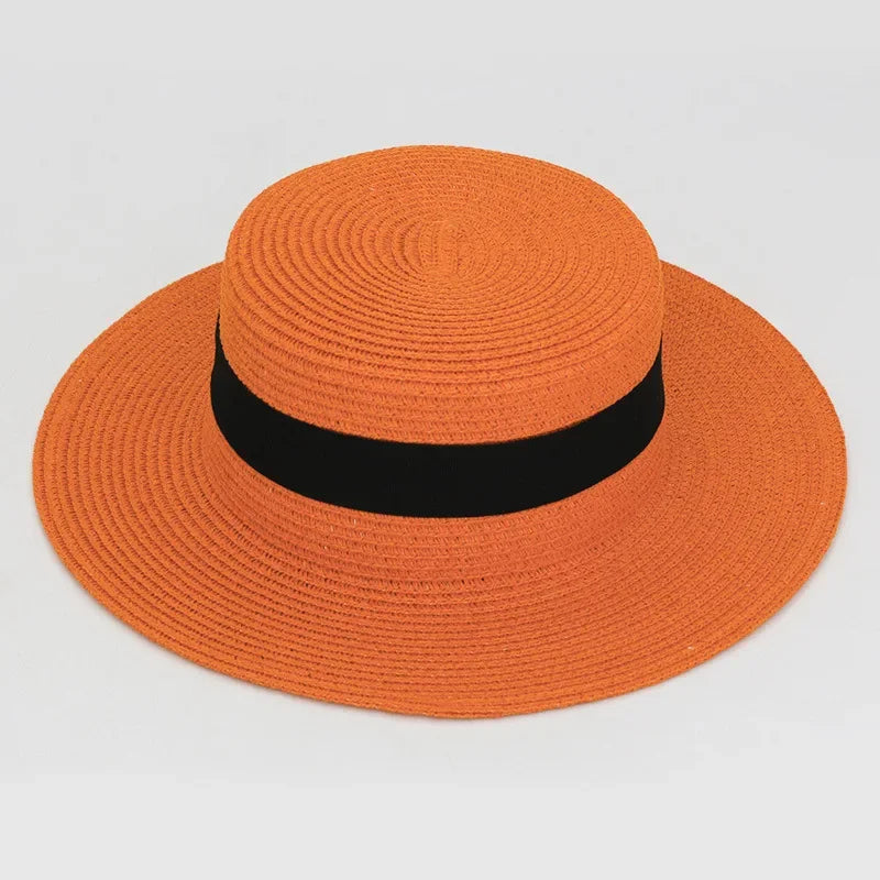 Straw Hat Summer Versatile Women’s - 10 Orange / one size