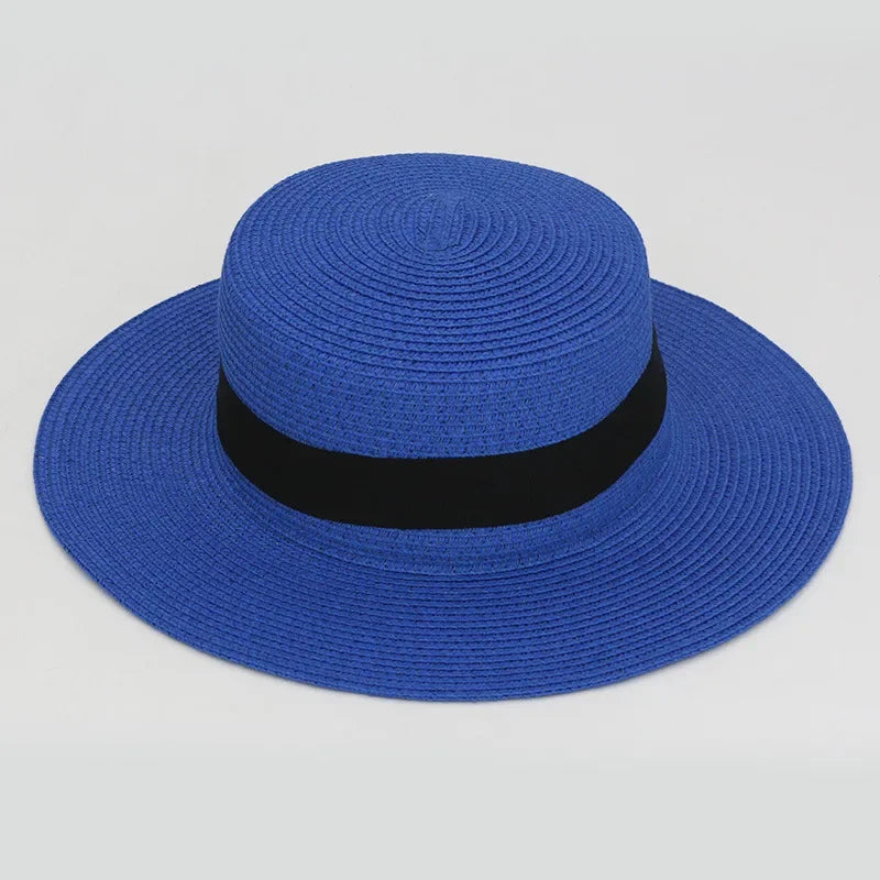 Straw Hat Summer Versatile Women’s - 11 Treasure Blue / one size