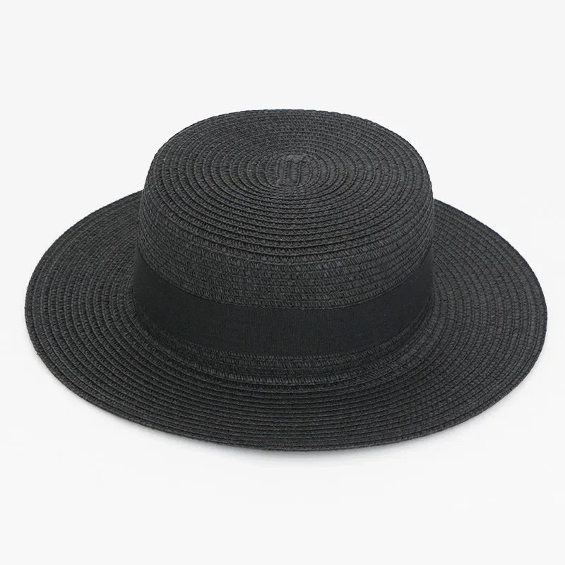 Straw Hat Summer Versatile Women’s - 19 Black / one size