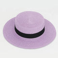 Straw Hat Summer Versatile Women’s - 4 light purple / one size