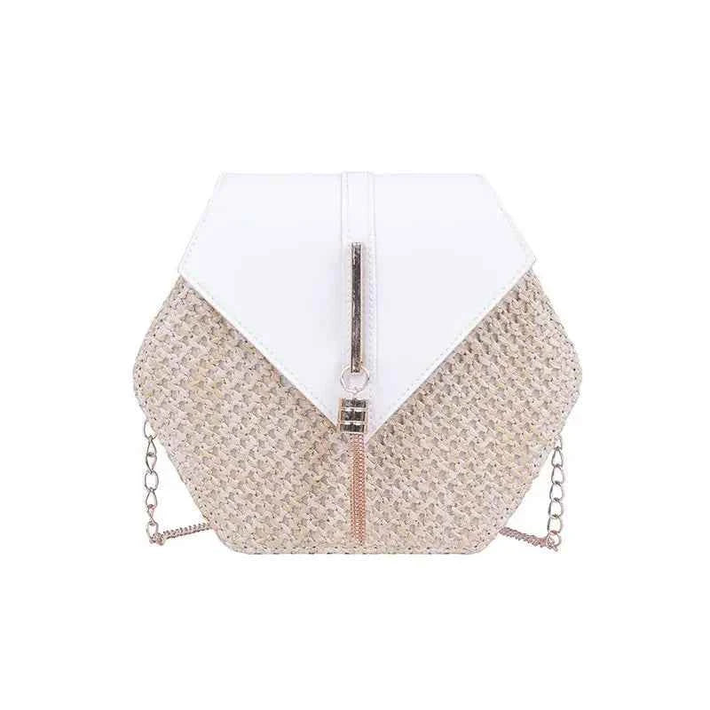 Straw PU Leather Handbag Women