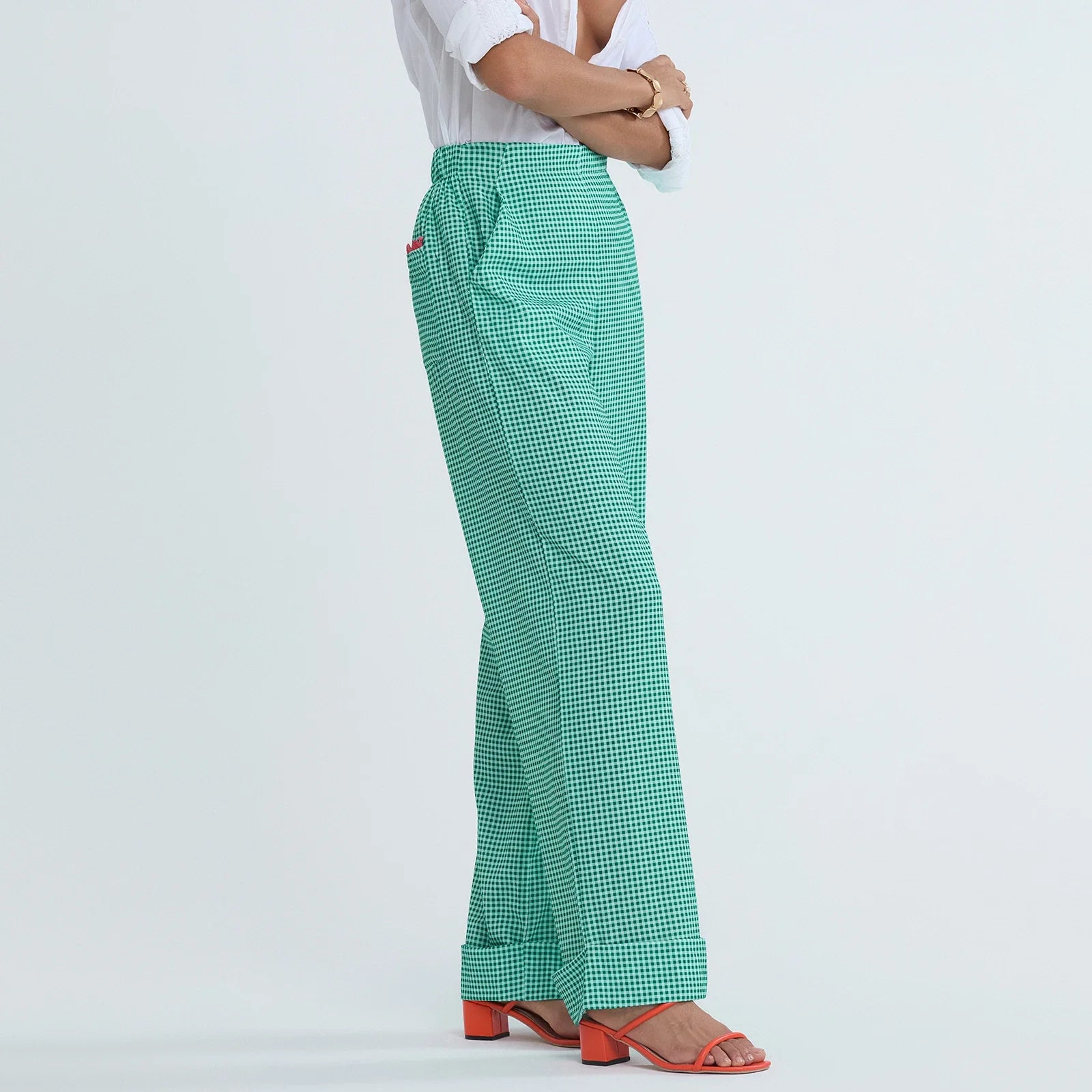 Striped Print Loose Pants Women High Waist Wide Leg Trousers