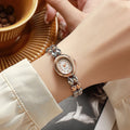 Stylish Oval Diamond Dot Dial Quartz Watch
