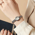 Stylish Oval Diamond Dot Dial Quartz Watch