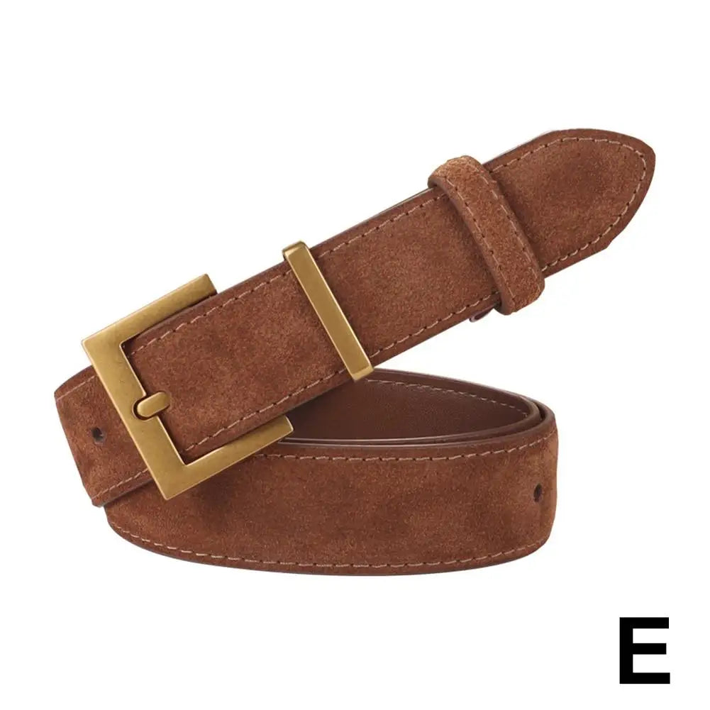 Suede Leather Belt For Women - E / China