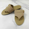 Suede Women Flip Flops Metal Buckle Belt Large Size Flat