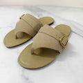Suede Women Flip Flops Metal Buckle Belt Large Size Flat