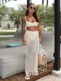 Summer Knit Cut Out Beach Half Skirt Women