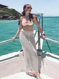 Summer Knit Cut Out Beach Half Skirt Women